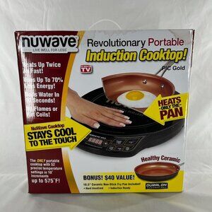 NuWave PIC Gold Precision Induction Cooktop 1500W Portable w/ Pan Open Box